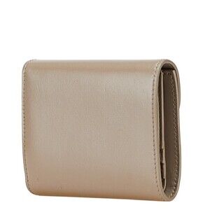 Celine tri wallet leather Triomphe greige fold